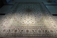 9x12ft/274x366cm米色手工编织真丝地毯客厅书房豪华地毯酒店大堂地毯 (热门产品 - 1*)