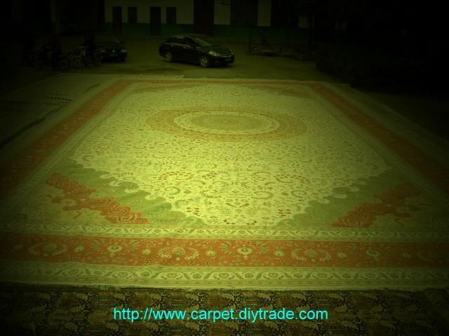 persian silk carpet  vivid colors and beautiful patterns