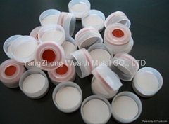 Autosampler vial seal with silicon-teflon liner