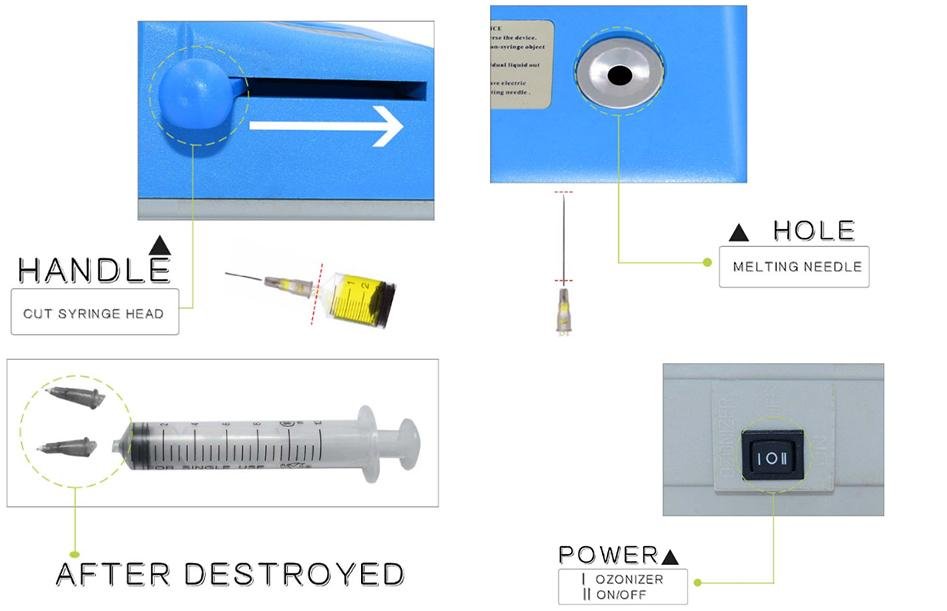 Syringe Needle Destroyer Disposable Needle Burner （ Voltage ：110V） 2