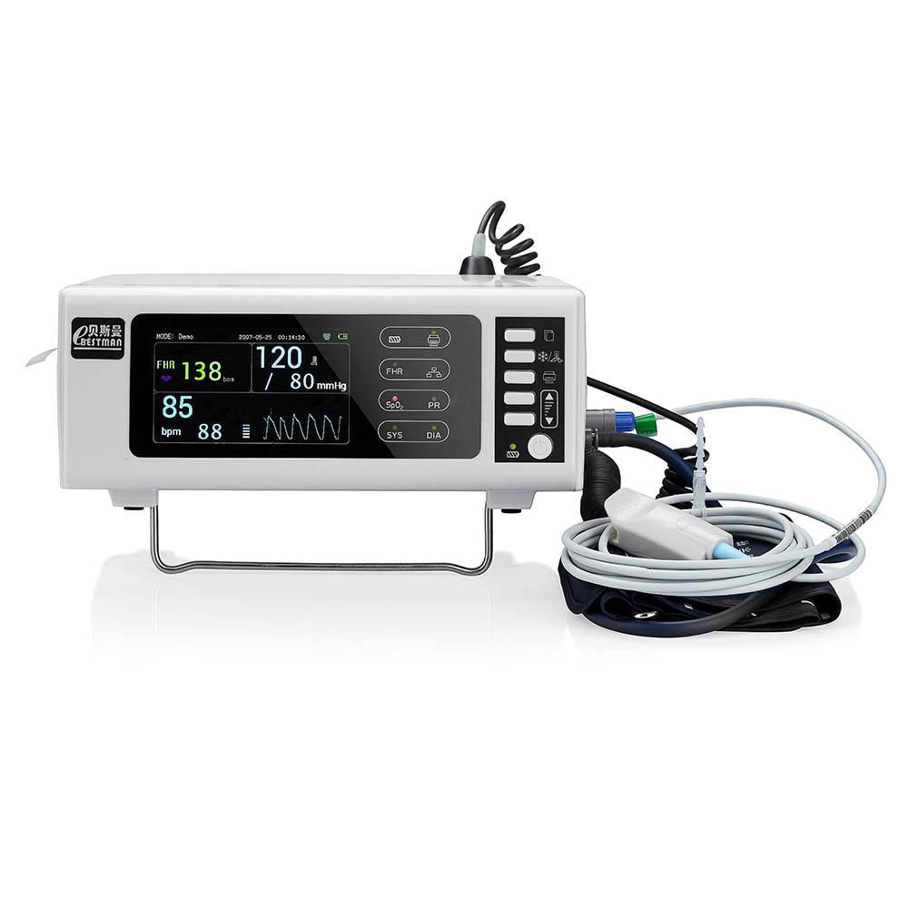 Multiparameter ICU CCU Patient Monitor with ECG SPO2 FHR Blood Pressure Temperat