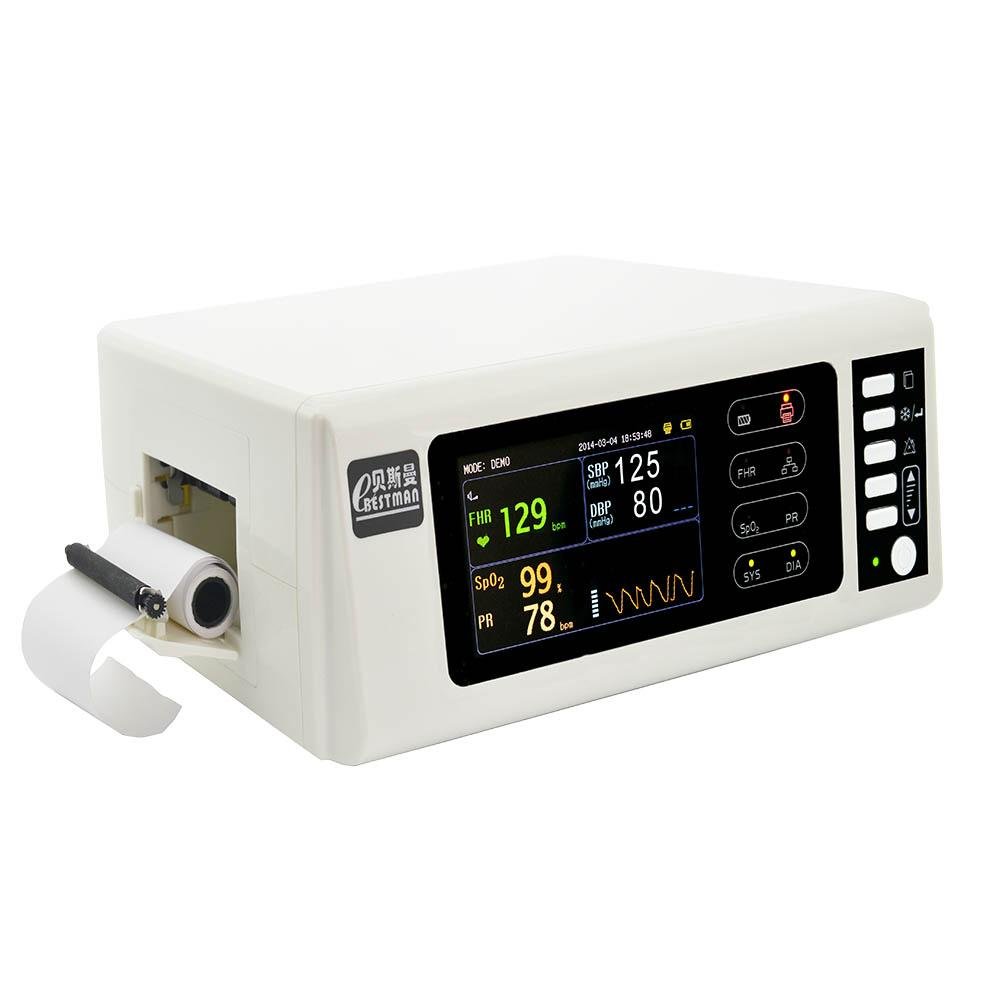 Multiparameter ICU CCU Patient Monitor with ECG SPO2 FHR Blood Pressure Temperat 2