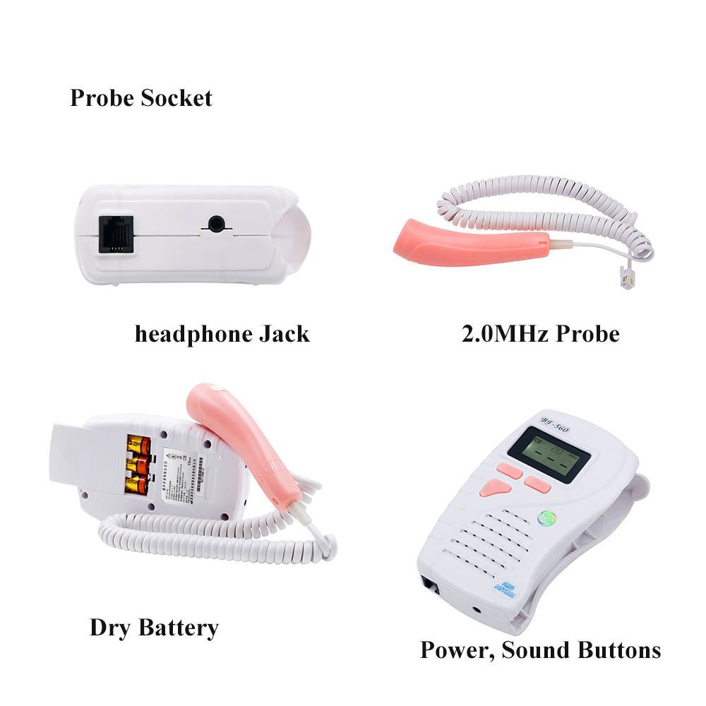 Fetal Doppler，Baby Heartbeat Monitor for Pregnancy Small and Convenient 3