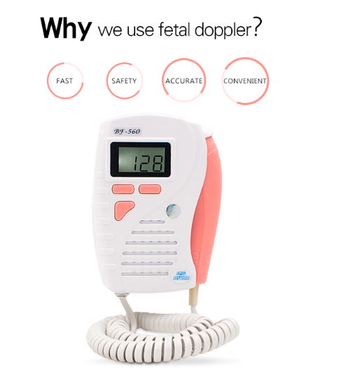 doppler fetal Heart Beat Monitor Backlight LCD2Mhz Probe Baby Heart Beat Monitor 3