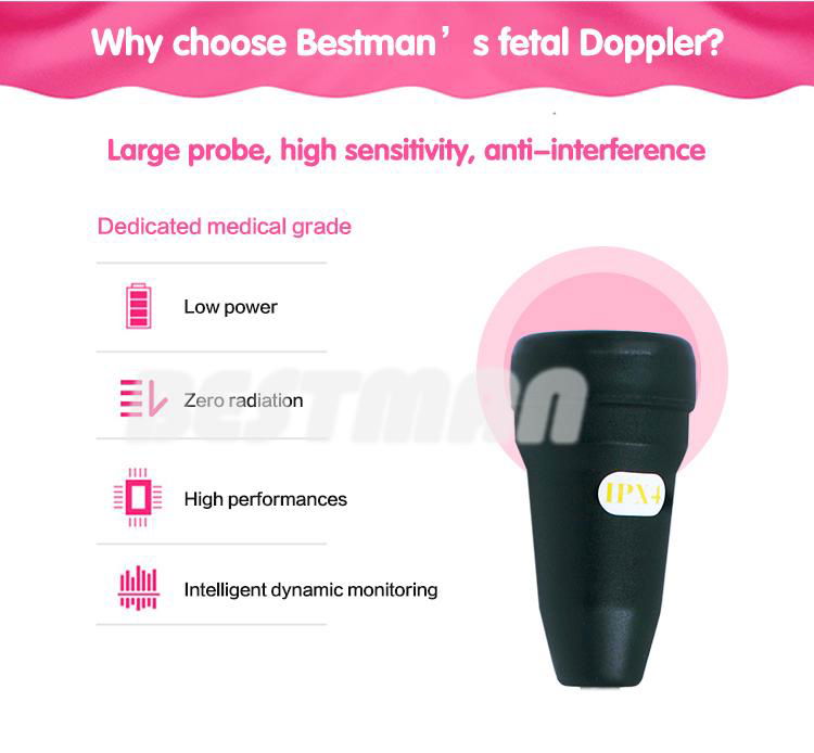 Doppler Fetal Baby Monitor Doppler for Pregnant Women Home Sonar Doppler 3