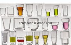 Glass double wall cups series