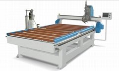 Fully automatic glue machine for doors and windows