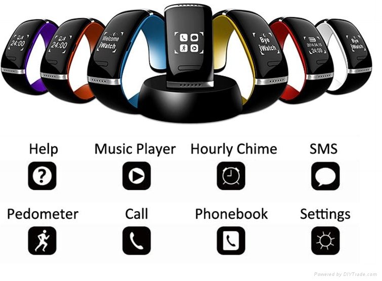 Wearable Electronic Device L12S Bluetooth Bracelet Wristband NFC Handsfree Car K 5