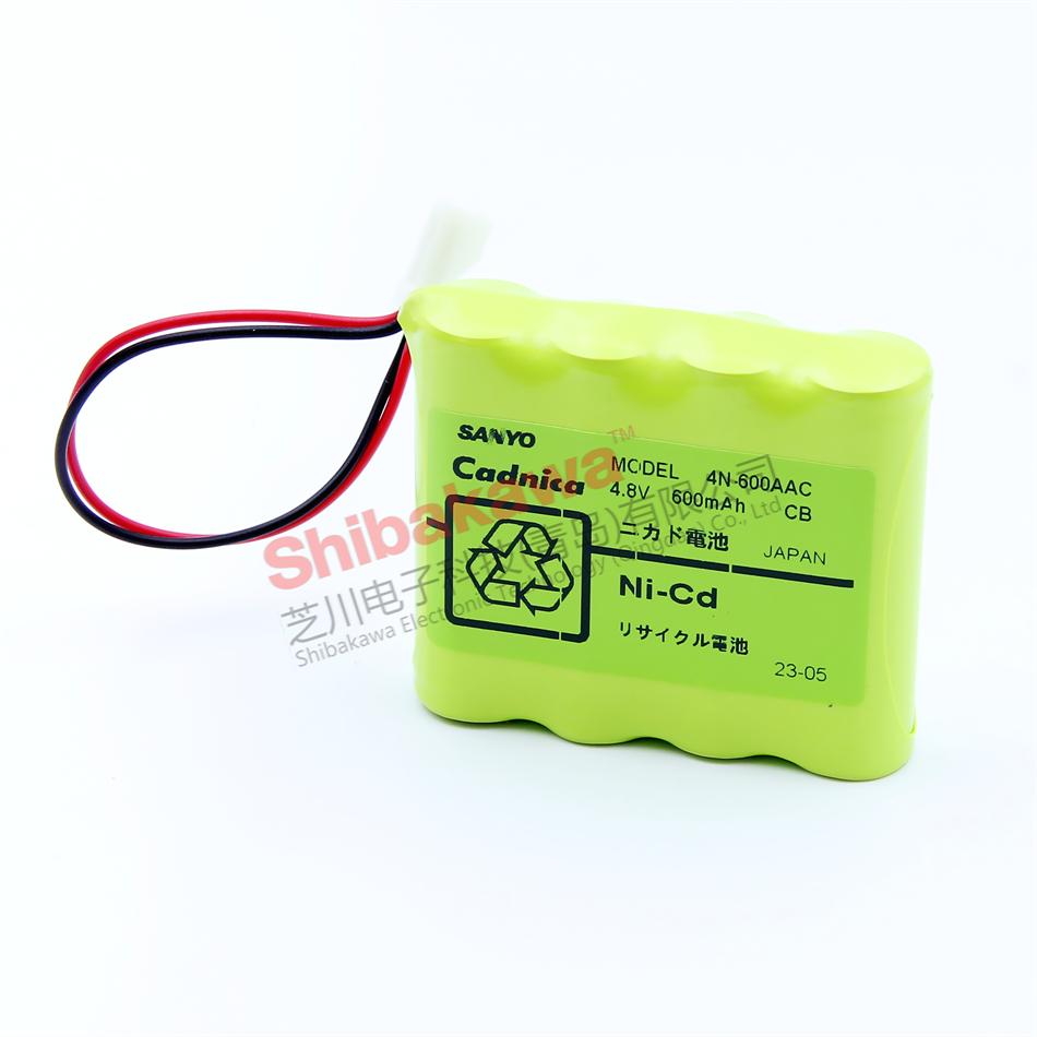 4N-600AAC 4.8V 600mAh 三洋SANYO Cadnica 镍氢 镍镉 充电电池组 3