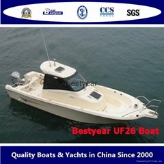UF26 open and Cabin boat