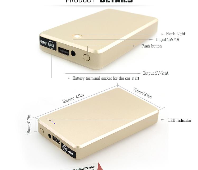 Multi-function 12V Mini jump starter /Car  battery charger