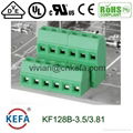 triple row level screw PCB terminal block KF128 2
