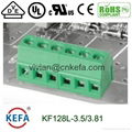 triple row level screw PCB terminal block KF128 3
