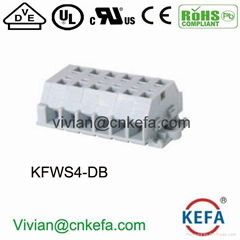 Spring terminal block connector dual row 2 level wire connector