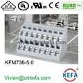 Spring terminal block connector dual row 2 level wire connector