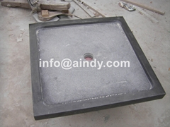 blue limestone square wash basin