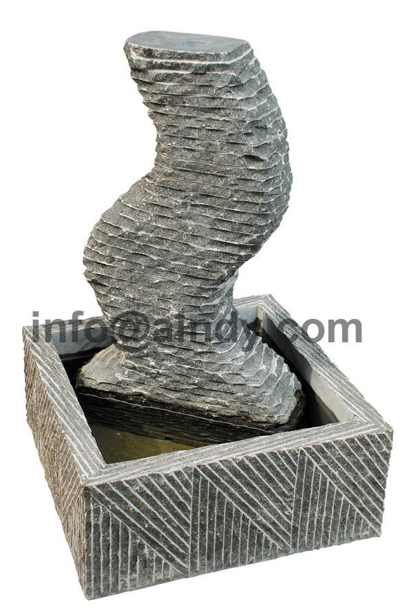 Natural blue limestone garden water fountain