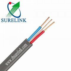 3 Core PVC Flexible Insulation BVVB Power Cable Sheath Electrical Copper Wires