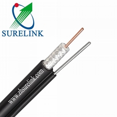 PVC tri shield RG11 with messenger coaxial cable