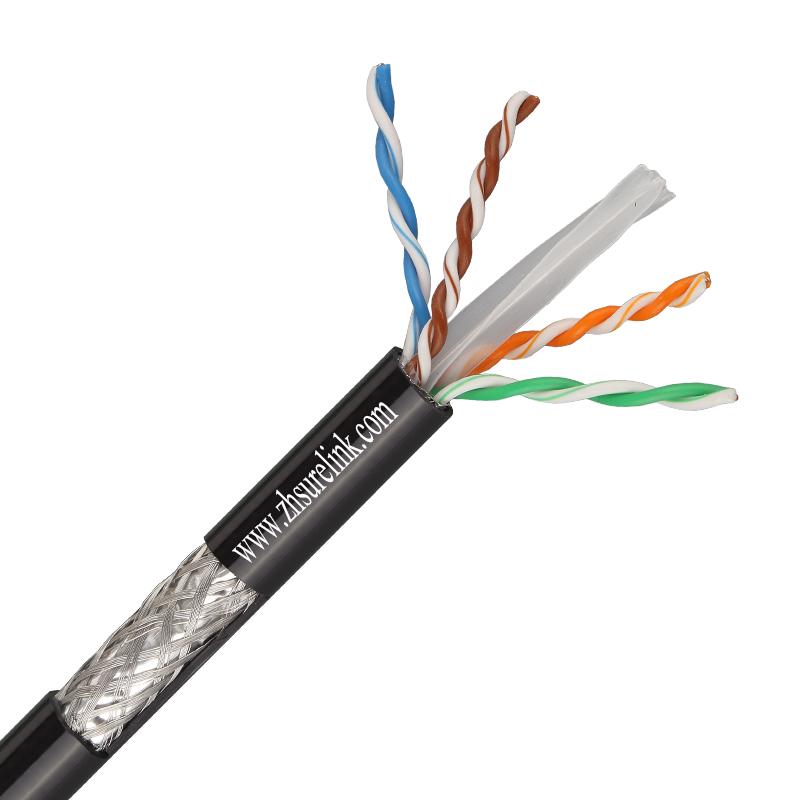 Outdoor Double Jacket Copper or CCA LAN Cable STP CAT6 SFTP CAT6 2