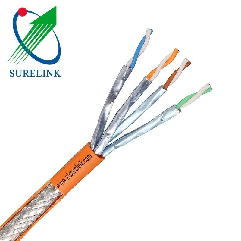 4pairs 23AWG double screen Ethernet Cable LAN Cable FFTP SFTP SSTP Cat6A Cat7 1