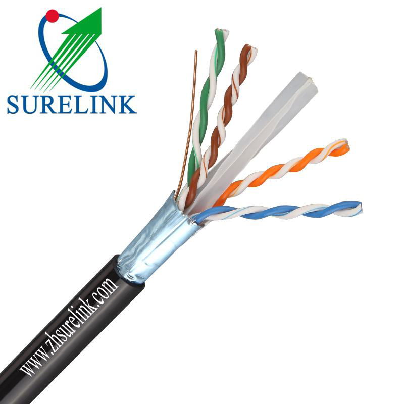 Outdoor Double Jacket Copper or CCA LAN Cable STP CAT6 SFTP CAT6 4