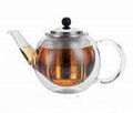 glass double wall teapot