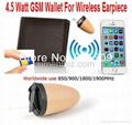 4.5 watts GSM wallet with wireless earpiece