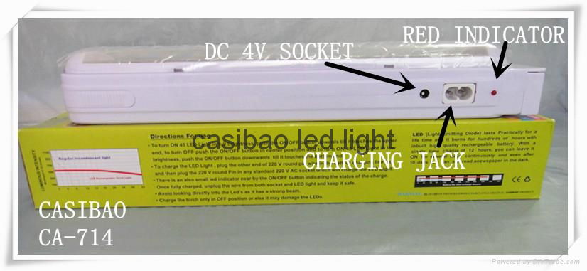 Freeshipping CASIBAO emergency led light flash light with 60 SMD supports solar  2