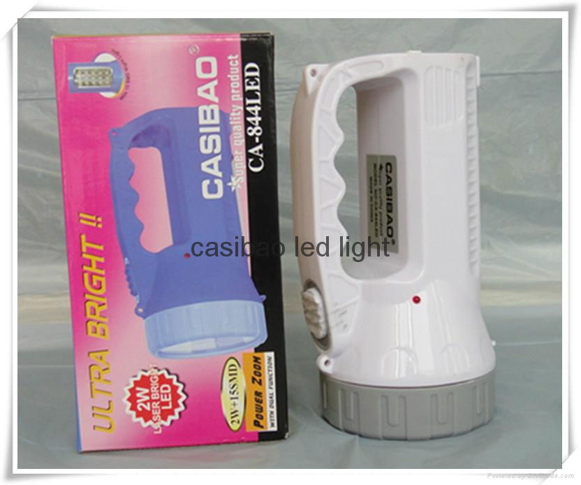 Freeshipping CASIBAO Rechargeable Portable High Brightness 15 LED Lamp flashligh 5