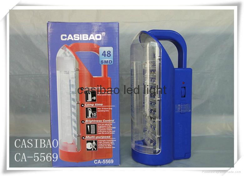 Free shipping CASIBAO 52SMD rechargeable portable brightness emergency led flash