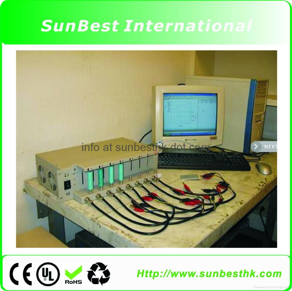 Battery Analyzer 5V3A: Computerized 8 Channels (6-3000mA, up to 5V) 3