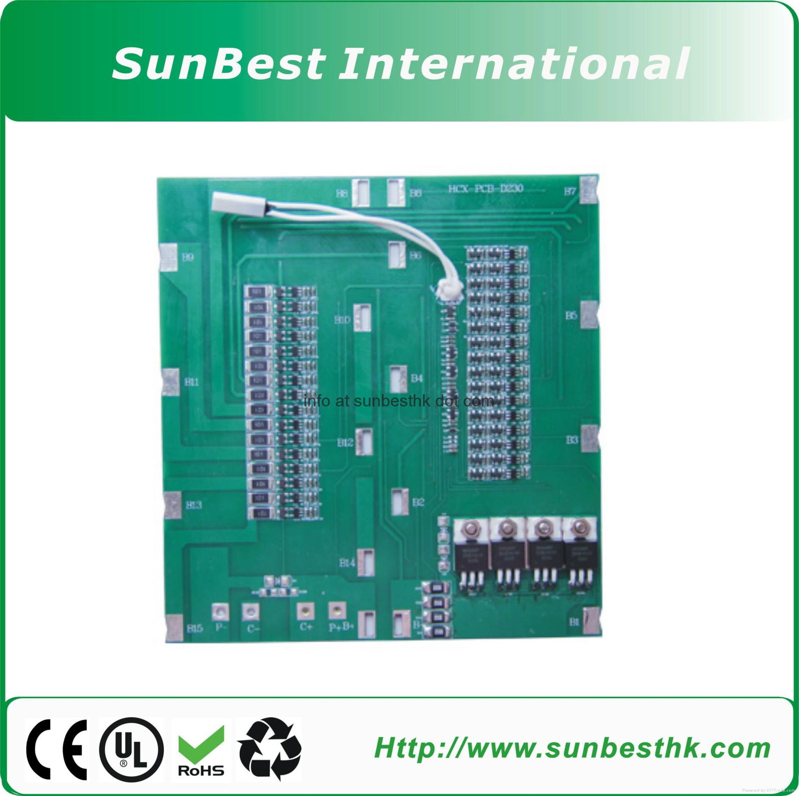  Protection Circuit Board (PCB) for 40.7V 11S Li-ion and Li-Polymer Battery