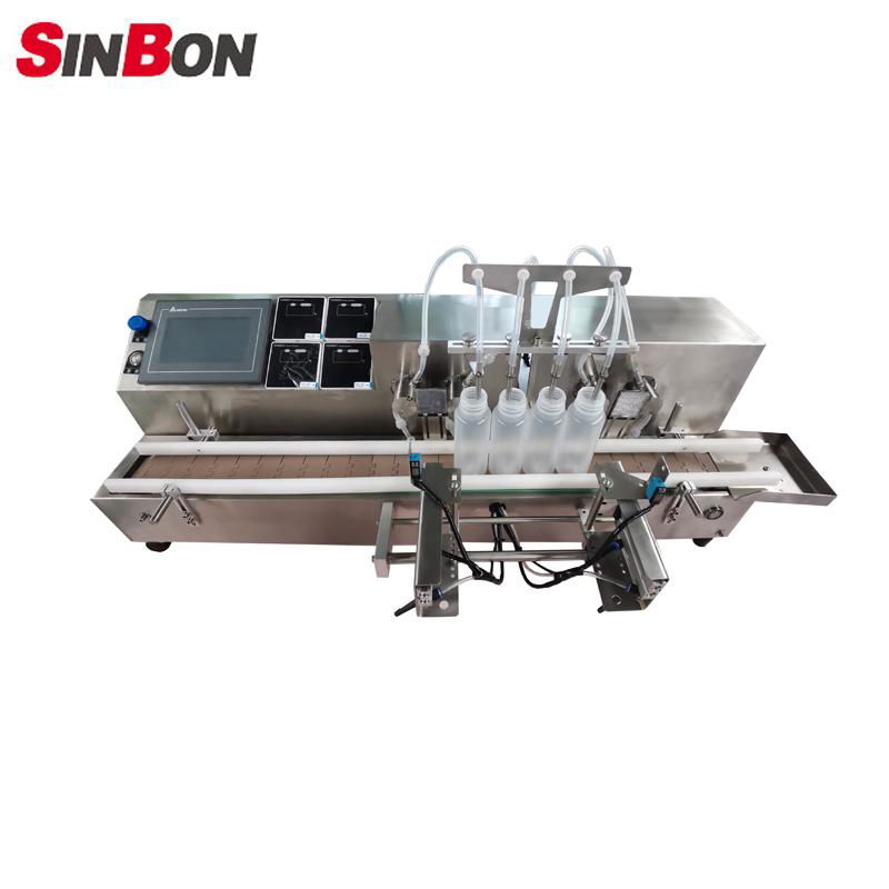 Automatic 4 heads liquid filling machine 2