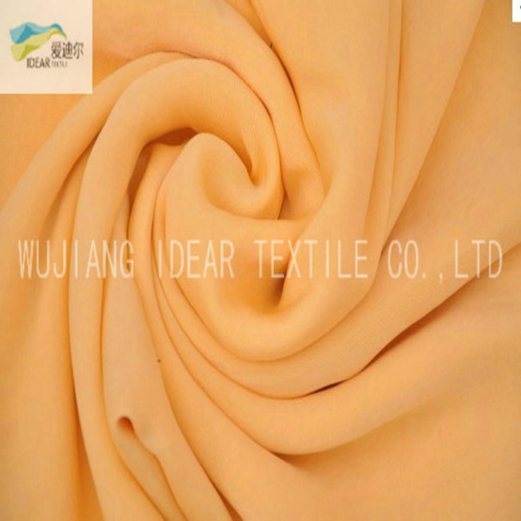 50D+50Dx75D Dyed Ployester Satin Peach Skin  Fabric For Home Textile 2