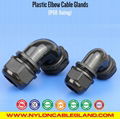 PG, Metric, NPT Thread Right Angled (Elbow) Nylon Plastic IP68 Cable Glands