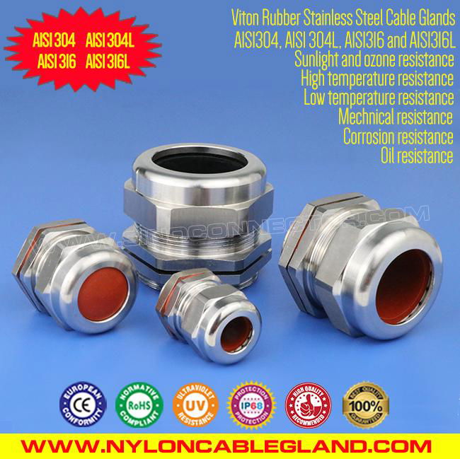 316L / 316 / 304 Stainless Steel IP68 Cable Glands with Viton Seals