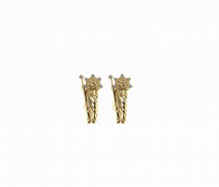 Gold Plated CZ Studded Saint Jude Earring