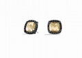 Black Gold Plated Black CZ Light Colorado Stud Earring 1