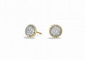 Gold Plated CZ Studded Twisted Stud