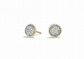 Gold Plated CZ Studded Twisted Stud Earring