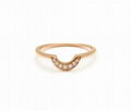 CZ Studded Rose Gold Plated Curved Crown Ring