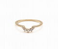 Gold Plated CZ Studded Curved Ring 1