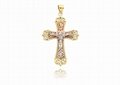 Three Tone Plated Filigree Crucifix Cross Pendant