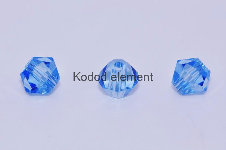 GLASS BICONE BEADS 5328#, LT. SAPPHIRE COLOR