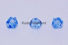 GLASS BICONE BEADS 5328#, LT. SAPPHIRE COLOR