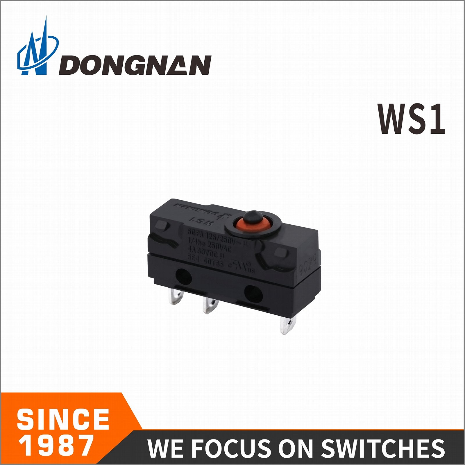 WS1-Z6A-F100 IP67 Waterproof Micro Switch 5A125VAC 4