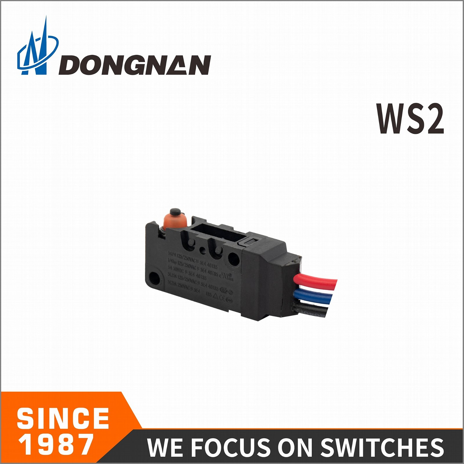 Ws2 IP67防水微動開關滾輪杆帶線焊接微動開關 2
