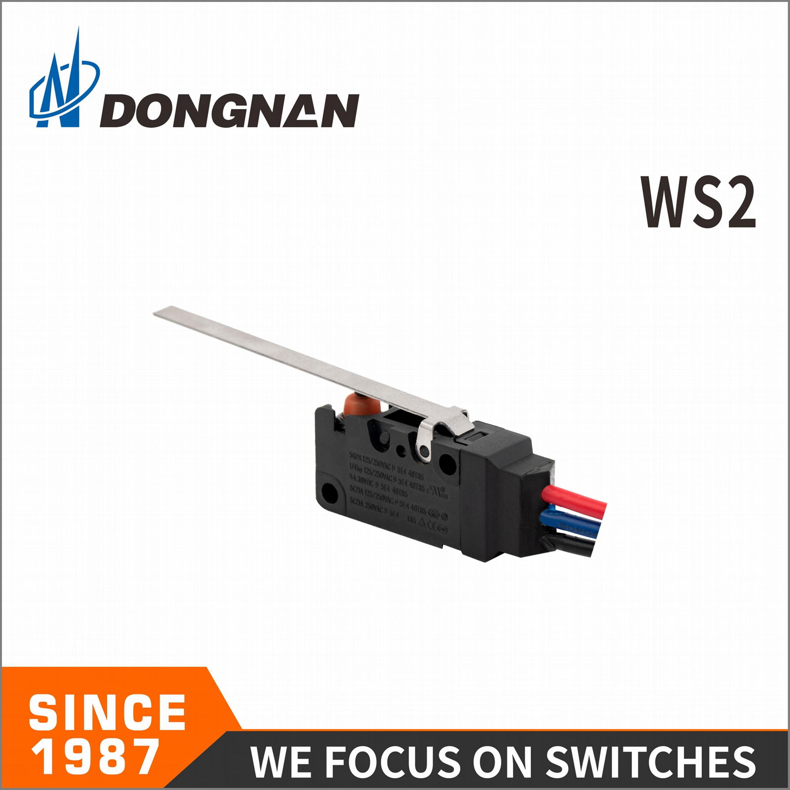 Ws2 IP67防水微動開關滾輪杆帶線焊接微動開關 3