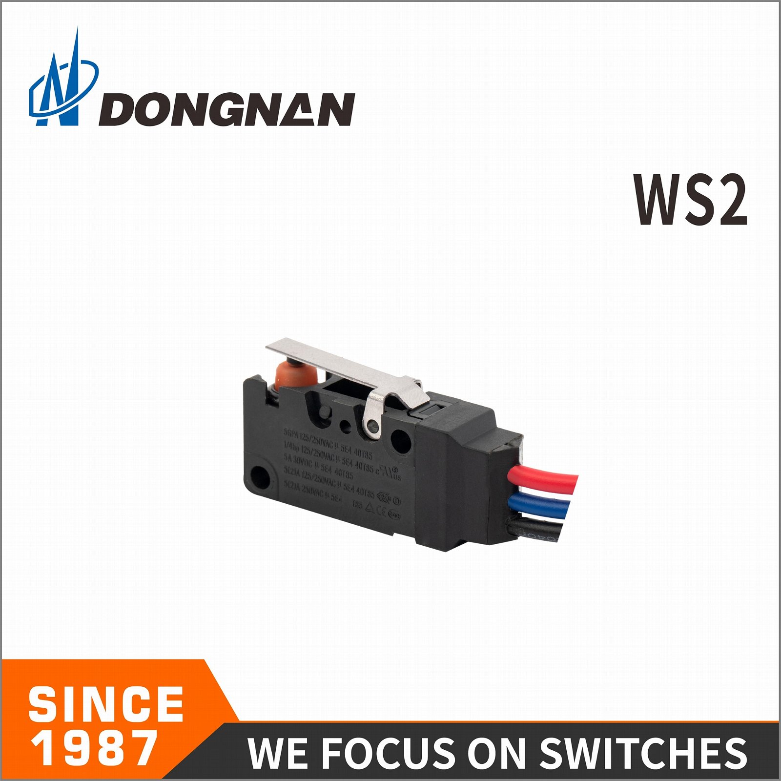 Ws2 IP67防水微動開關滾輪杆帶線焊接微動開關 4